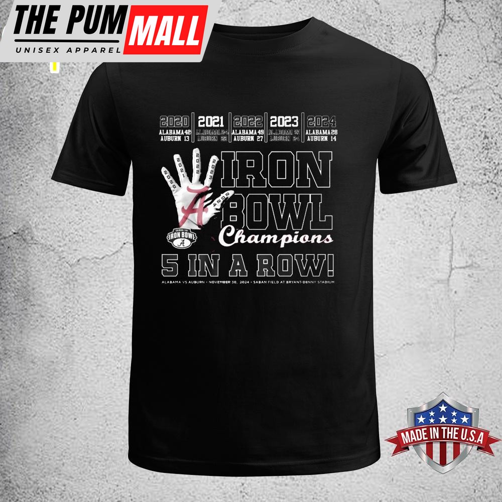 Iron Bowl Champions 5 In A Row Unisex T-Shirt