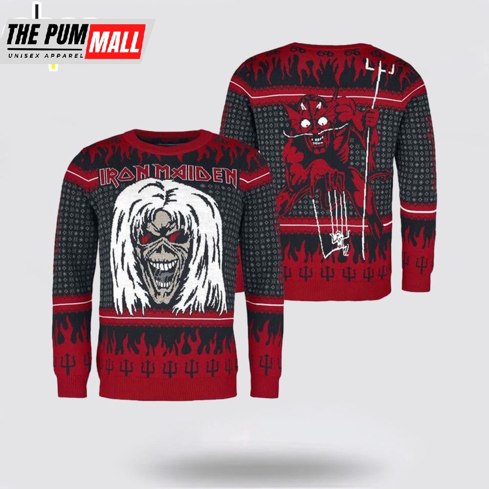 Iron Maiden The Number of the Beast Eddie And The Little Ugly Christmas Sweater