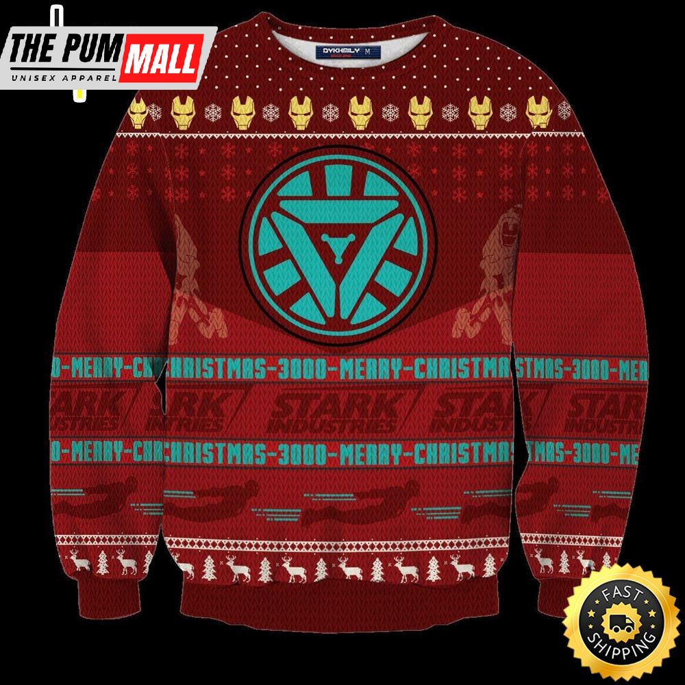 Iron Man Tony Stark Industries Movie 2025 Marvel Christmas Sweater