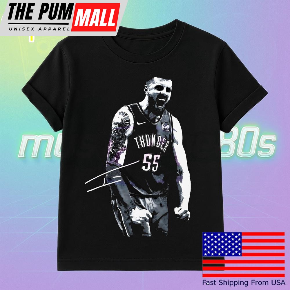Isaiah Hartenstein Thunder Jersey Pose Oklahoma City Basketball T Shirt