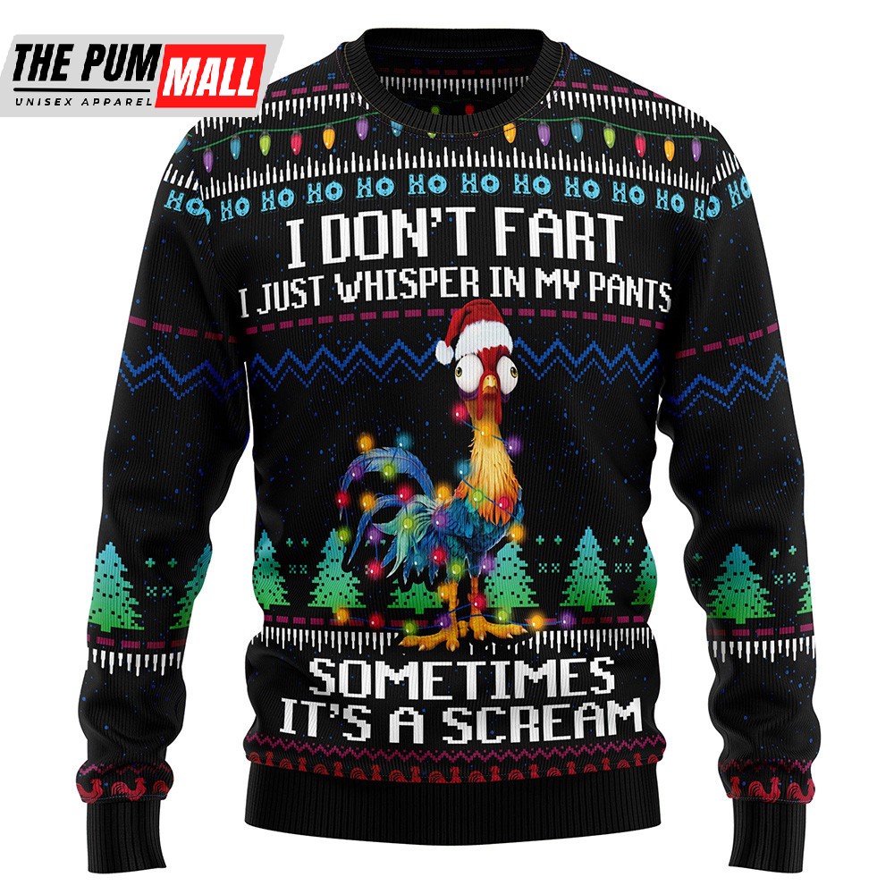 It?S Scream Chicken Ugly Christmas Sweater Christmas Unisex Crewneck Sweater