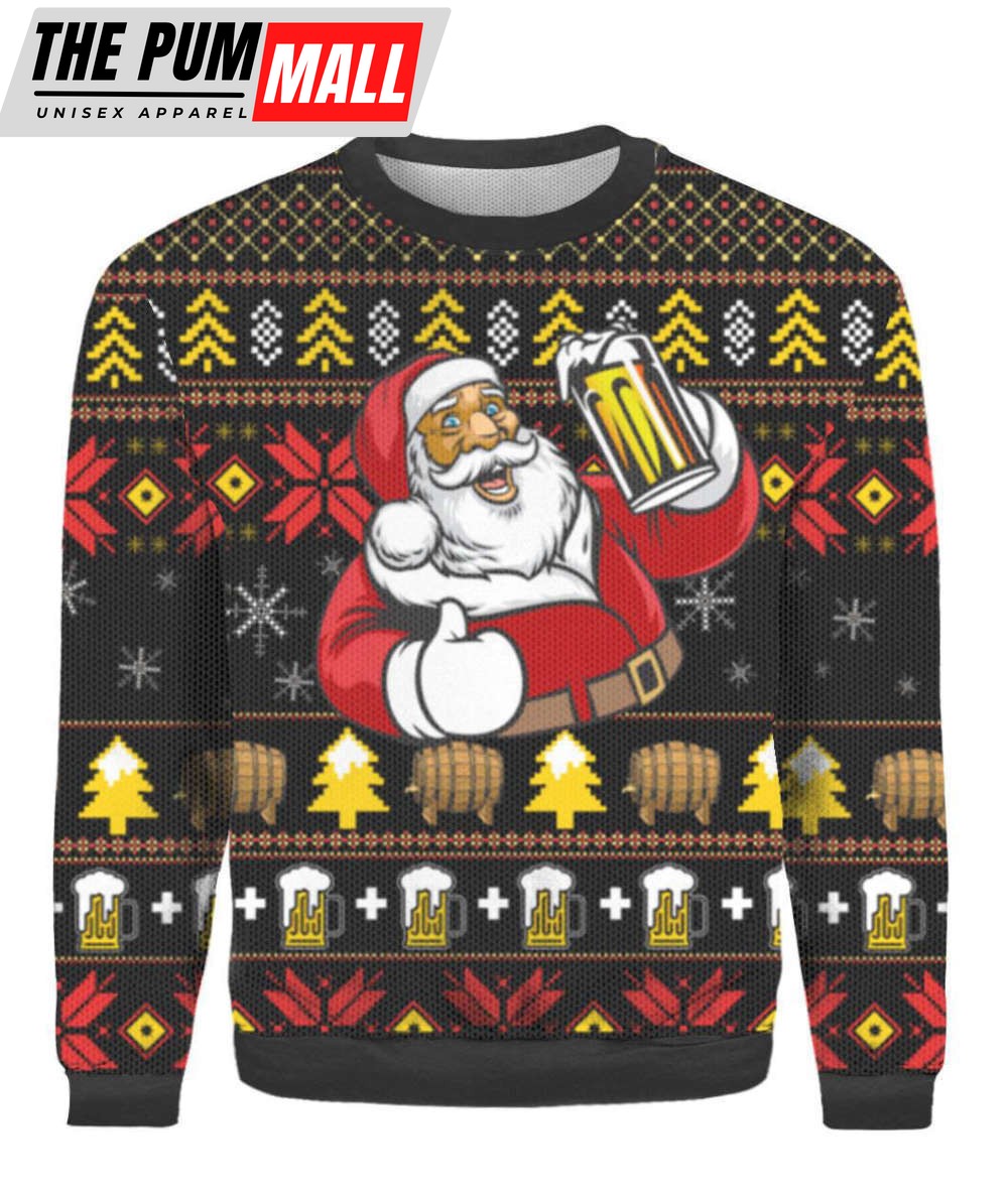 It’s The Most Wonderful Time For A Beer With Santa Claus Ugly Sweater