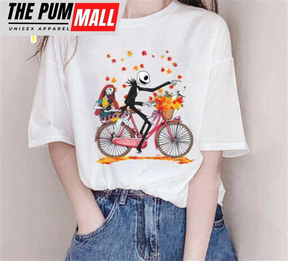 Jack And Sally With Autumn Maple Leaves Shirt, Thanksgiving Gift