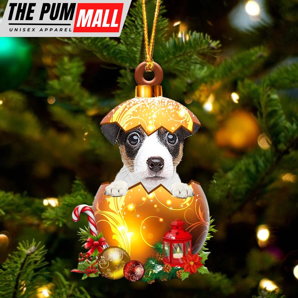 Jack Russell Terrier In Golden Egg Christmas Ornament – Car Ornament – Unique Dog Gifts For Owners Limited Edition