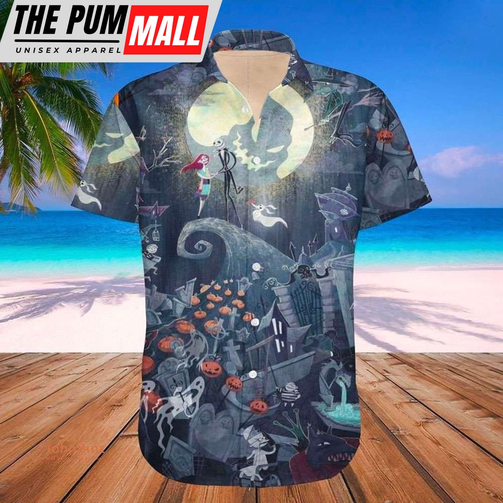 Jack Skellington and Sally Nightmare Before Christmas Hawaiian Shirt
