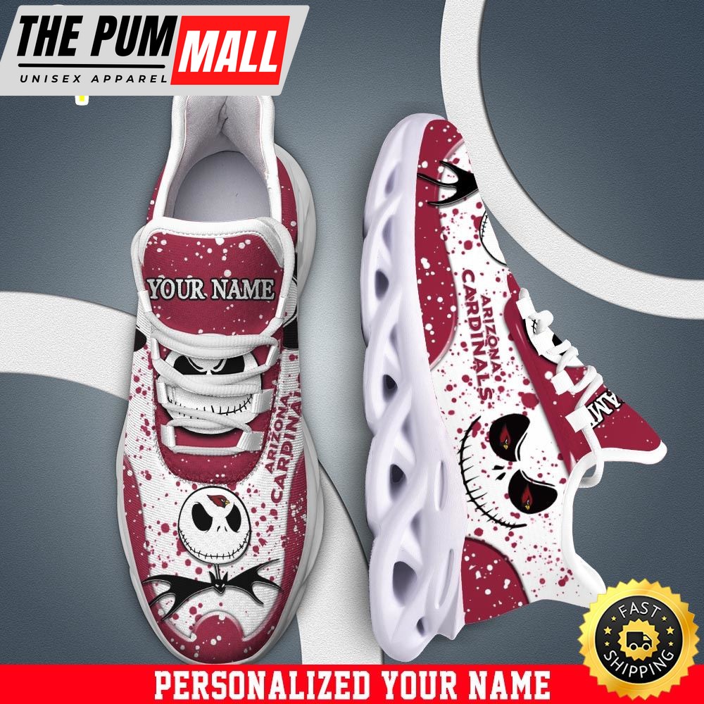 Jack Skellington Arizona Cardinals White NFL Clunky Shoess Personalized Your Name