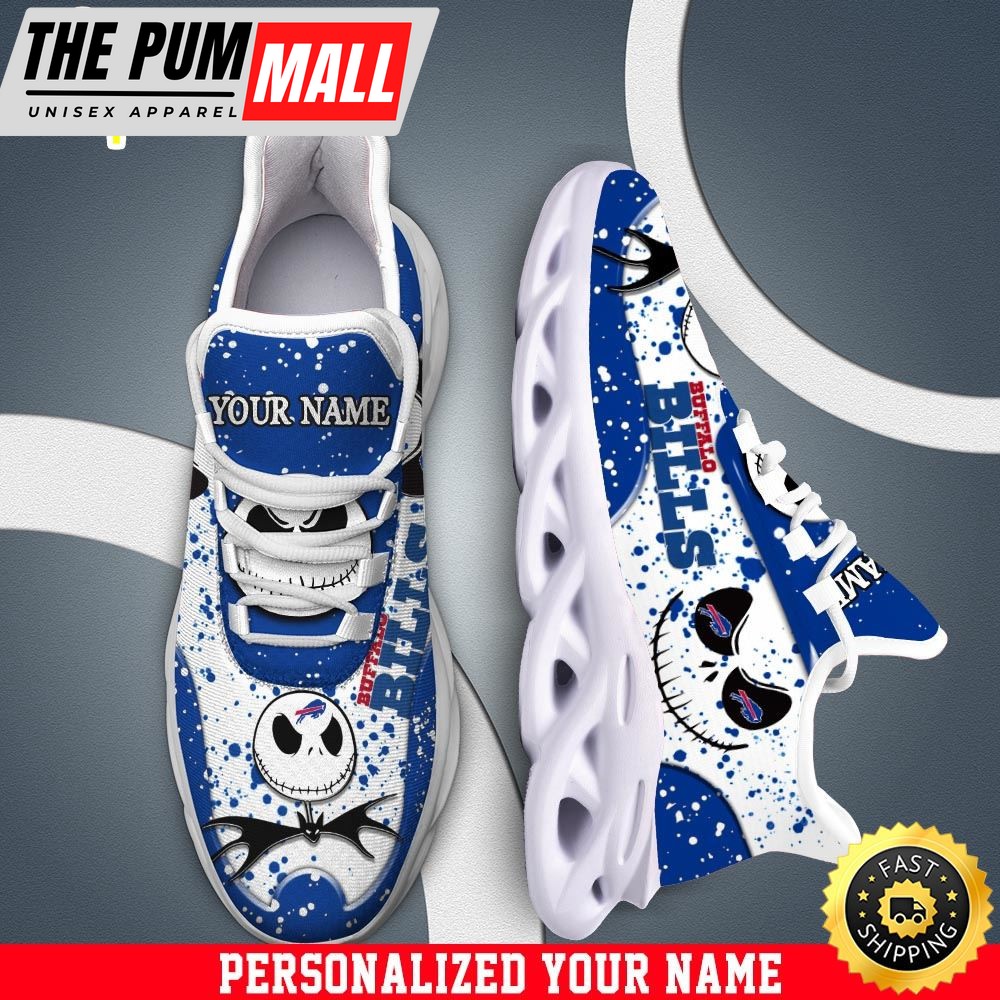 Jack Skellington Buffalo Bills White NFL Clunky Shoess Personalized Your Name