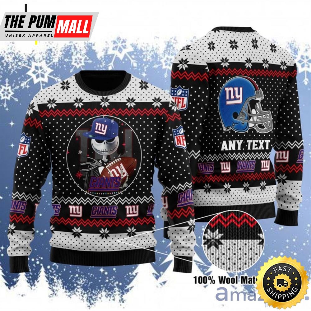 Jack Skellington New Jork Giant Nfl Ugly Christmas Sweater