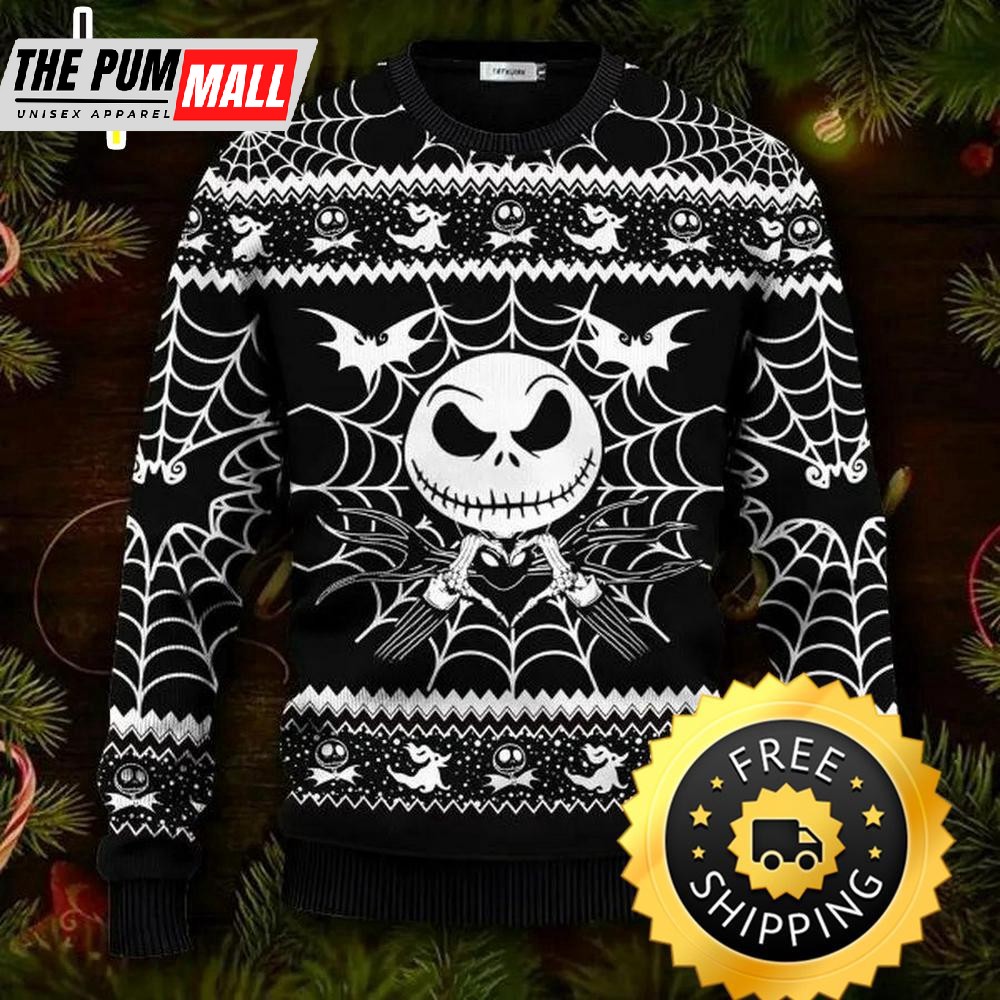 Jack Skellington Nightmare Before Christmas Ugly Sweater, Jack Skellington Ugly Sweater