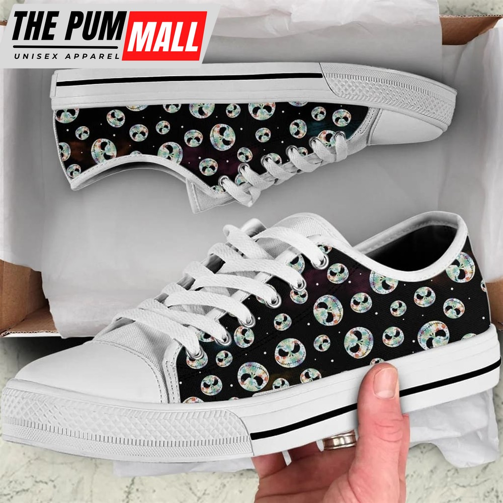 Jack Skellington Women Low Top Canvas Shoes Face