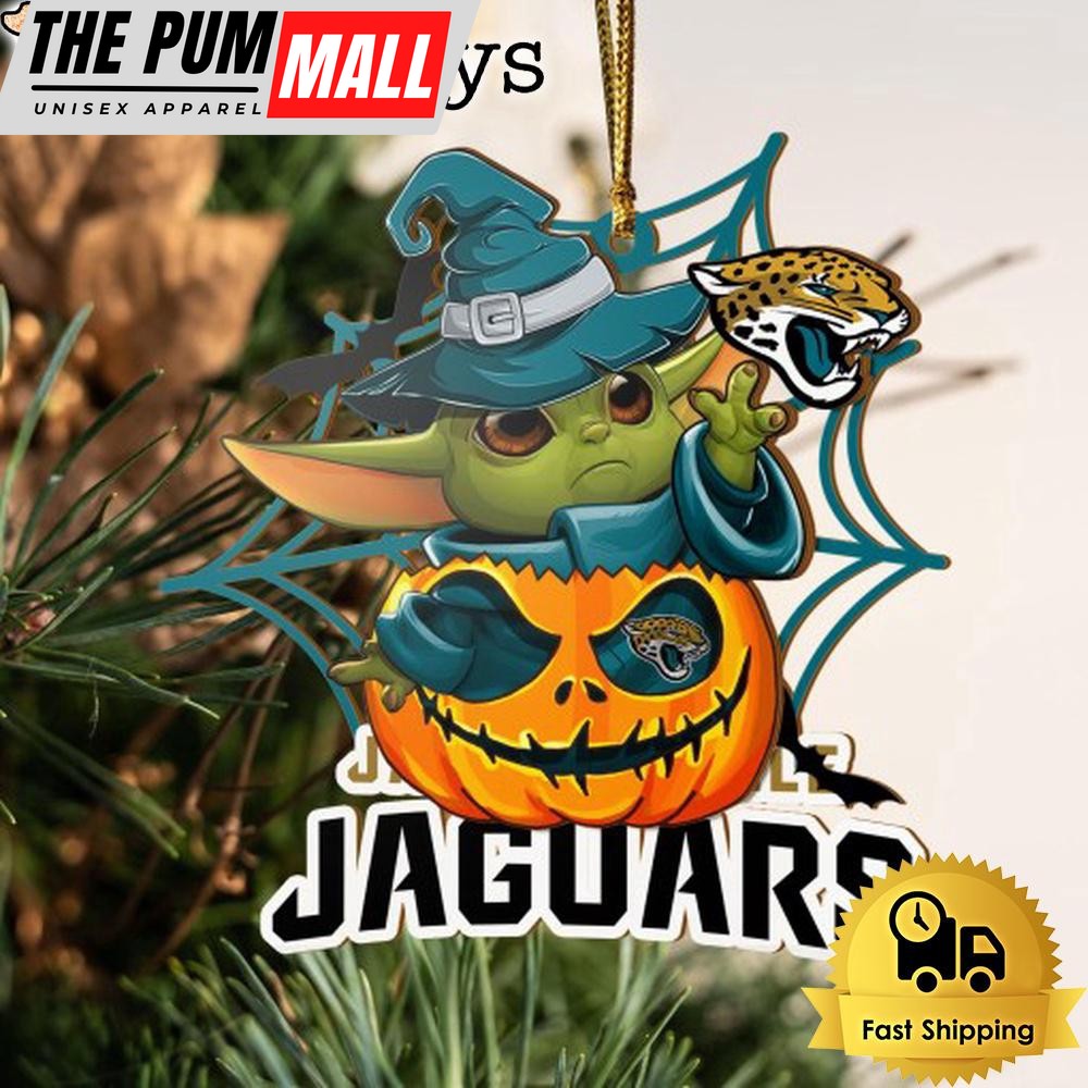 Jacksonville Jaguars Baby Yoda Pumpkin Halloween Ornament Limited Edition