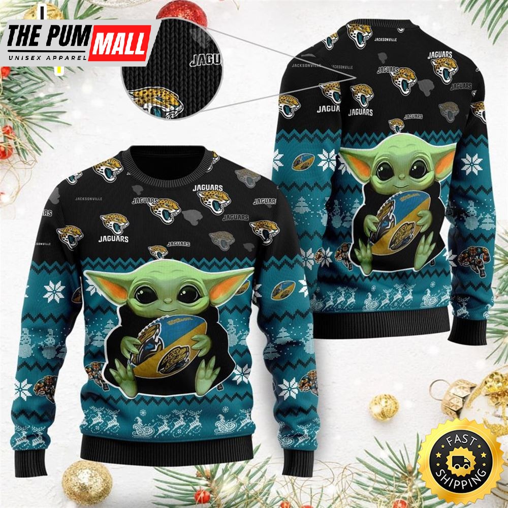 Jacksonville Jaguars Baby Yoda Shirt For American Football Fans Ugly Christmas Sweater