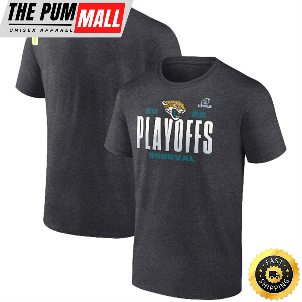 Jacksonville Jaguars Branded 2025 NFL Playoffs Our Time Charcoal T-shirt