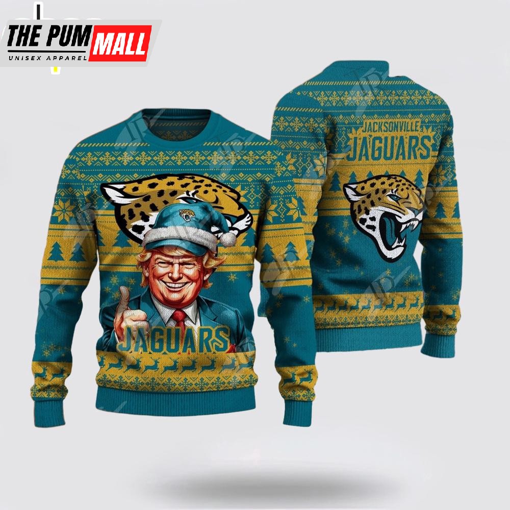 Jacksonville Jaguars Christmas Donald Trump Knitted Sweater