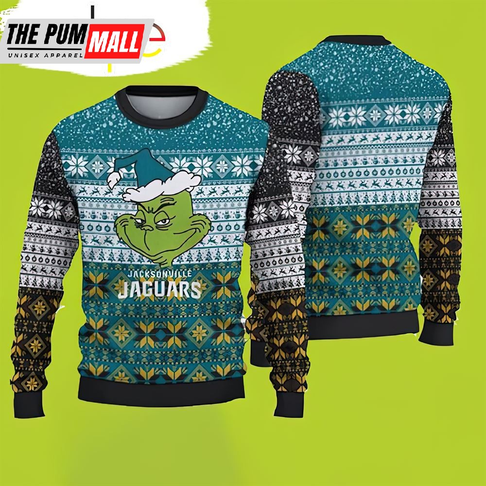 Jacksonville Jaguars Christmas Grinch Christmas Sweater Jaguars Christmas Sweater
