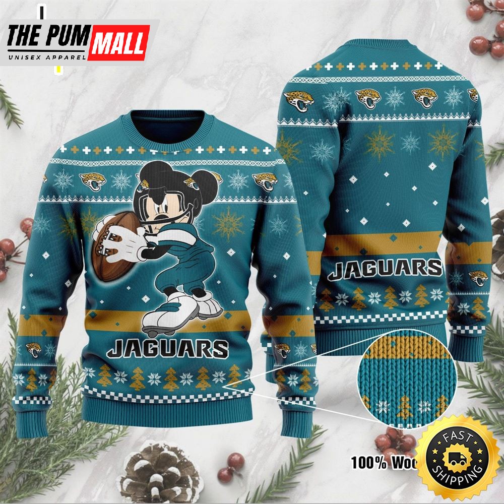 Jacksonville Jaguars Mickey Mouse Funny Ugly Christmas Sweater, Perfect Holiday Gift