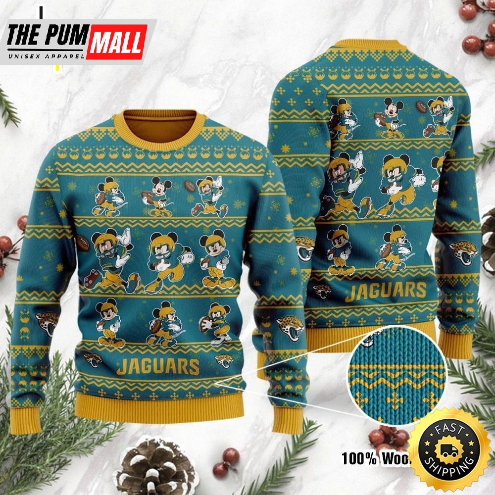 Jacksonville Jaguars Mickey Mouse Ugly Christmas Sweater, Perfect Holiday Gift