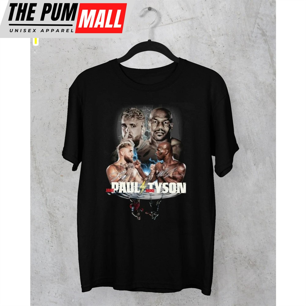 Jake Paul Vs Mike Tyson Boxing Black T-Shirt Unisex