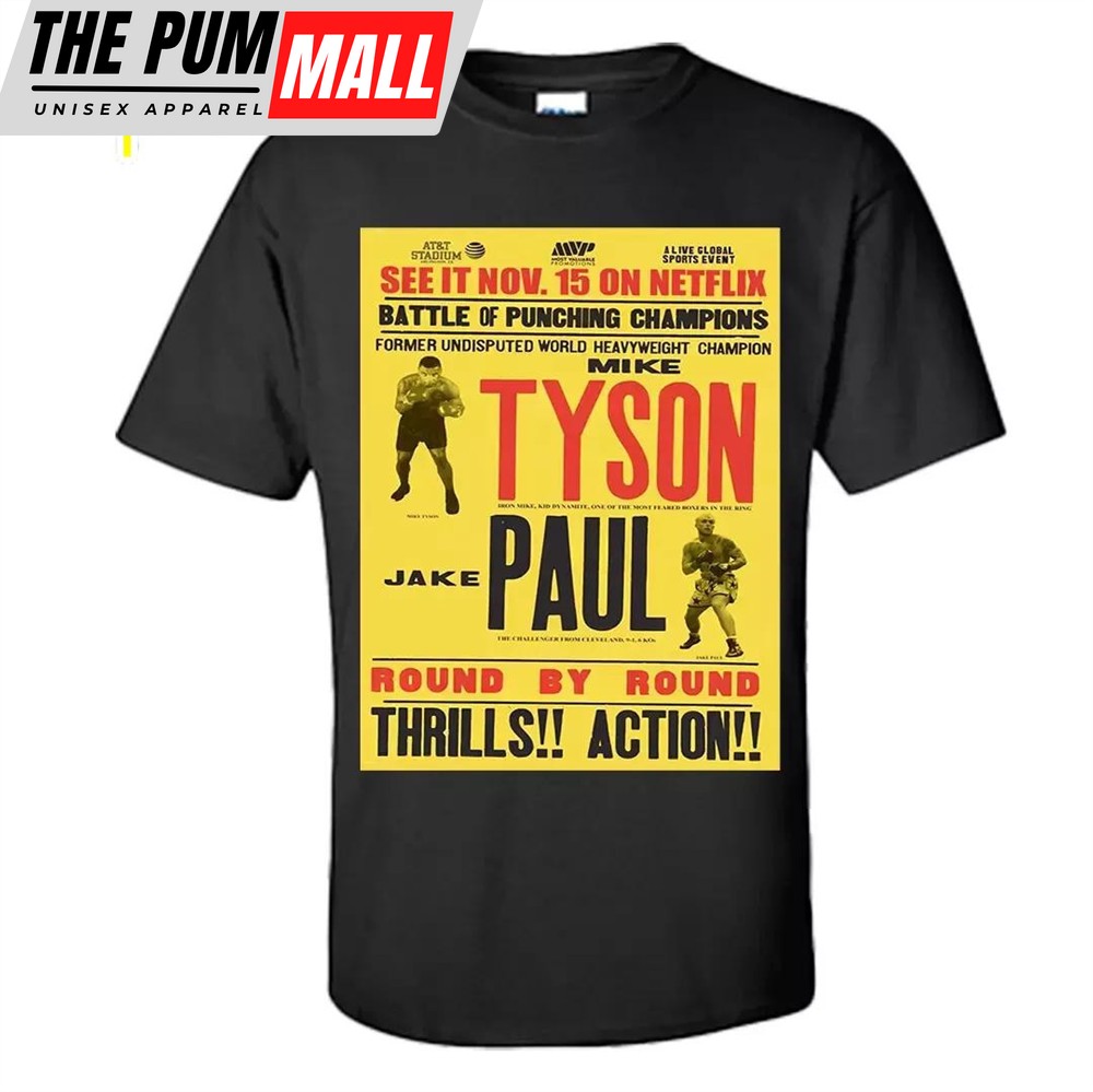 Jake Paul Vs Mike Tyson New 2024 Boxing Black T-Shirt