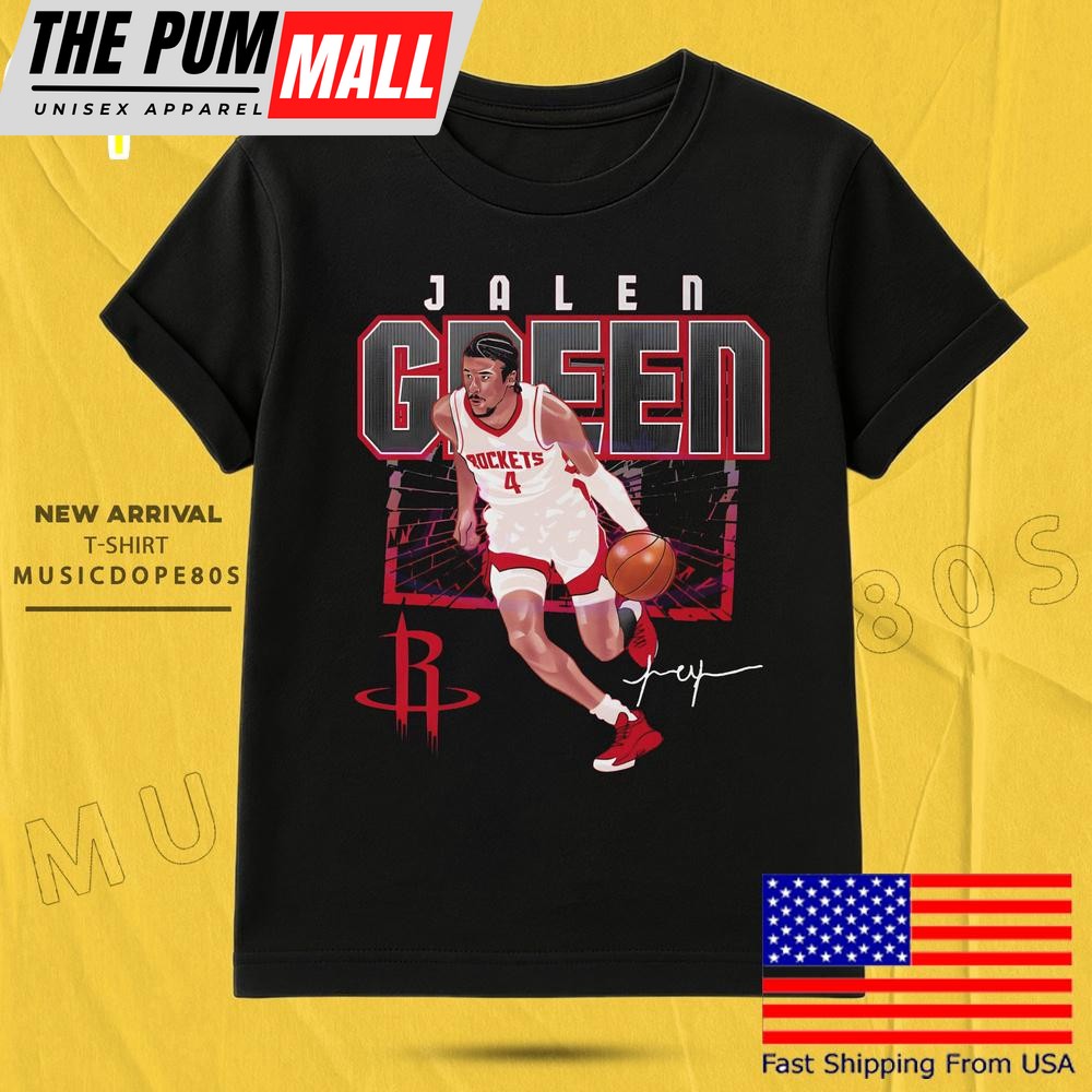 Jalen Green Houston Rockets Shattered Signature T Shirt