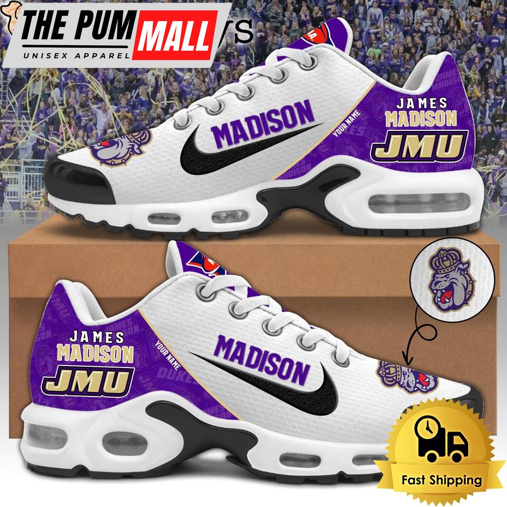 James Madison Dukes Football Mascot Symbol Custom Air Max Plus Shoes
