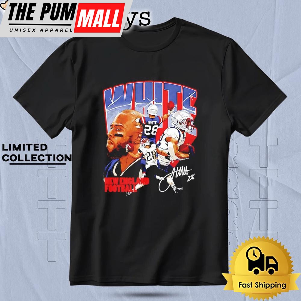 James White New England Patriots Collage Signature T Shirt