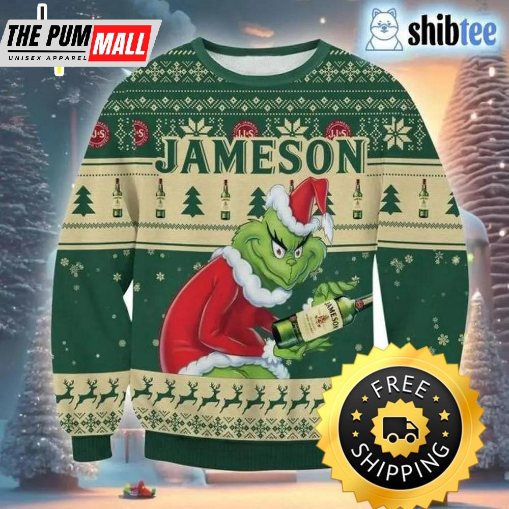 Jameson Grinch Ugly Christmas Sweater, Christmas Grinch Sweater, Grinch Holiday Sweater
