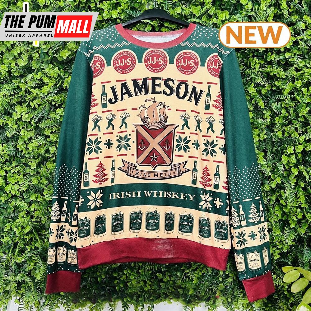 Jameson Irish Whiskey Alcohol Ugly Christmas Sweater Shirt, Sweatshirt