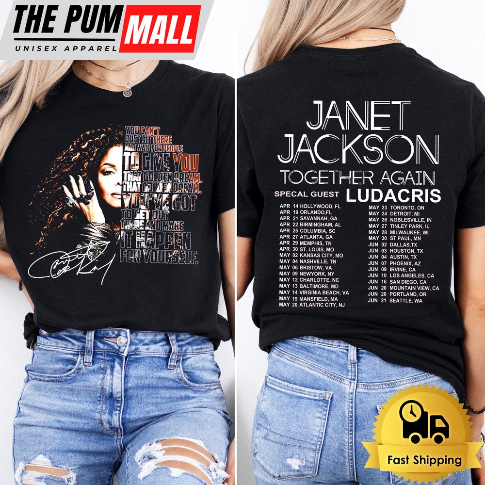 Janet Jackson Schedule Together Again Summer Tour 2024 Unisex T-Shirt
