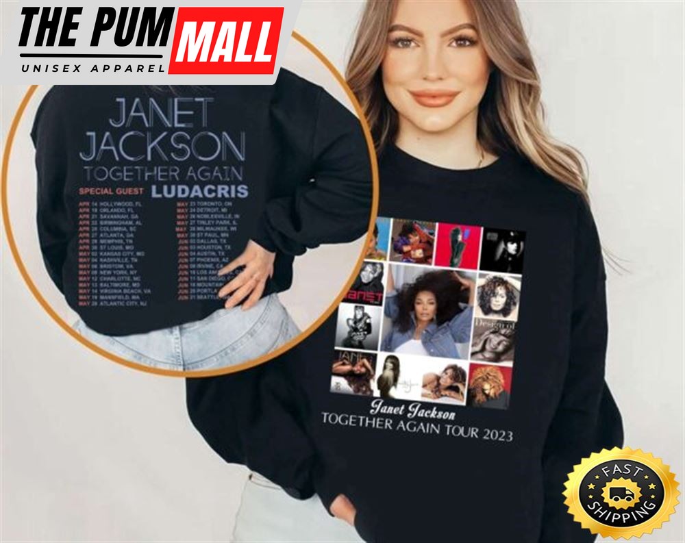 Janet Jackson Together Again Tour 2023 2 Sided Shirt