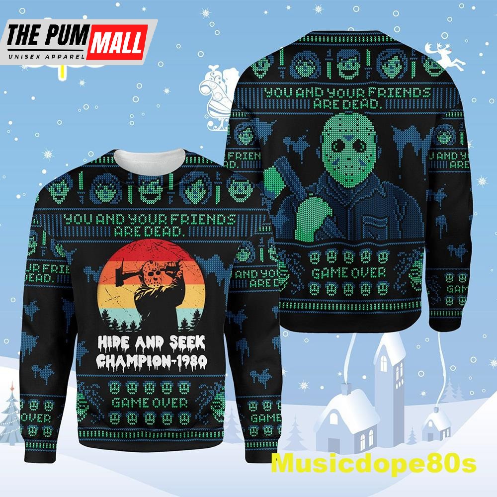 Jason Voorhees Horror Movie Halloween Ugly Sweater