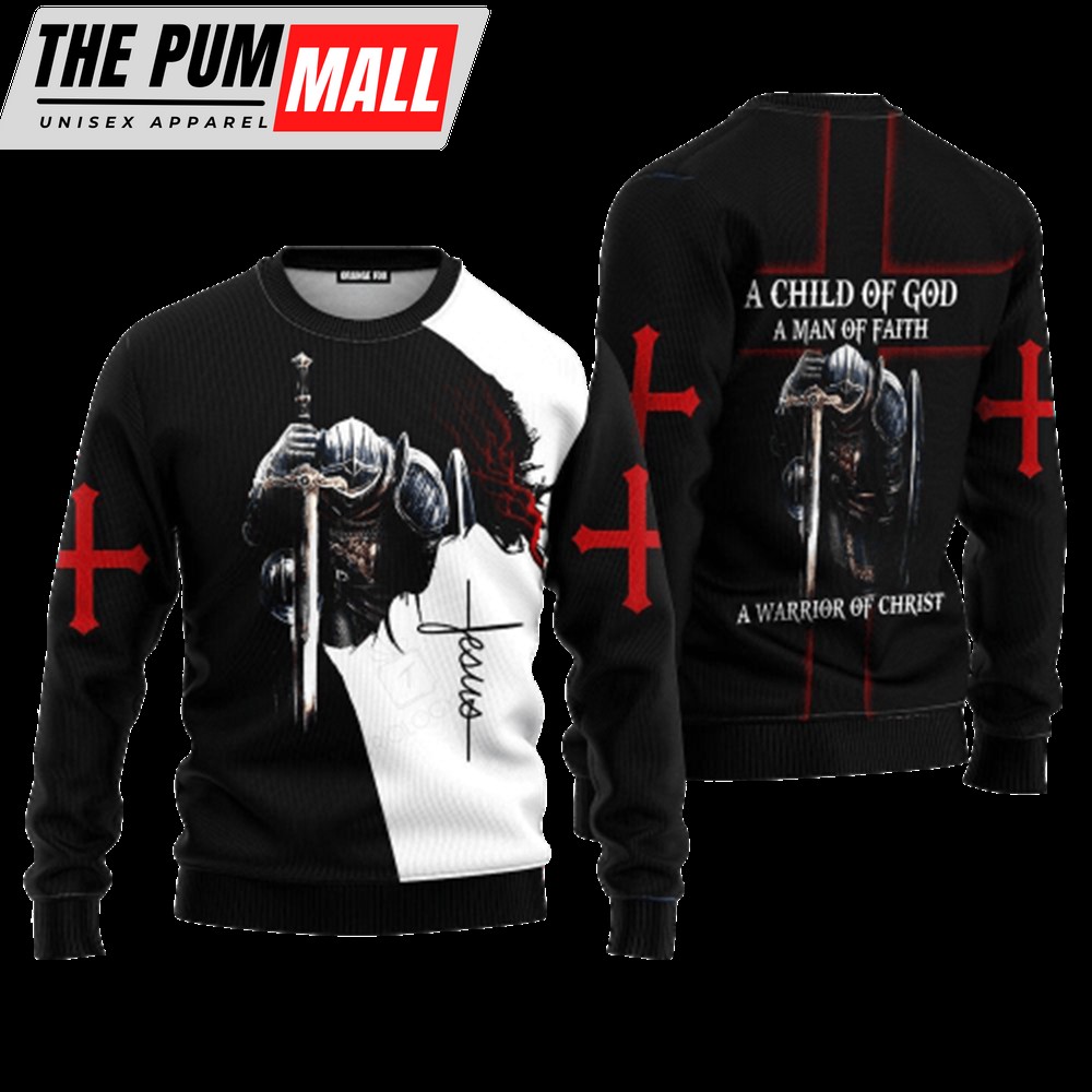 Jesus A Child Of God A Warrior Of Christ Ugly Christmas Sweater For Men & Women