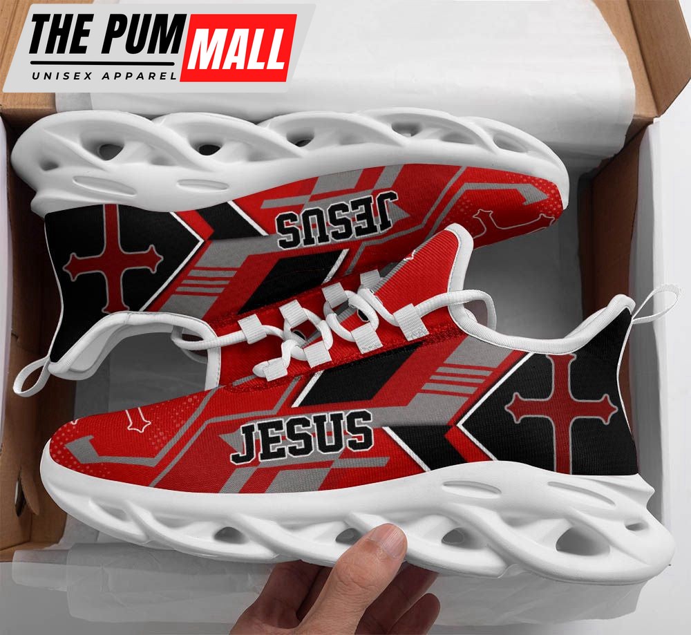 Jesus Black Red Running Sneakers Max Soul Shoes For Men And Women