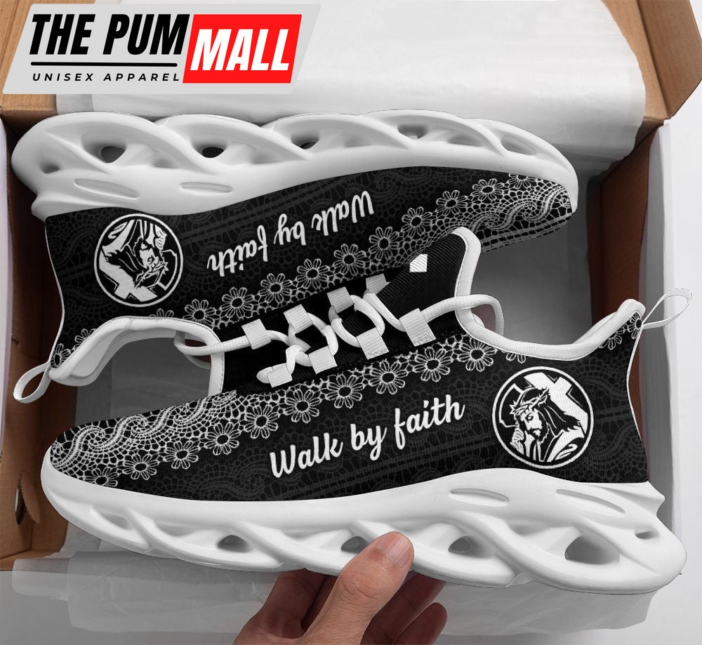 Jesus Black Walk By Faith Running Sneakers 1 Max Soul Shoes For Men And Women