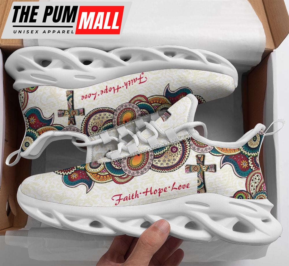 Jesus Faith Hope Love Running Sneakers White Max Soul Shoes For Men And Women