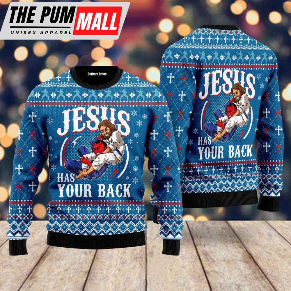jesus-has-your-back-ugly-christmas-sweater-for-men-women-uh1258-e0gyrq3u Jesus Has Your Back Ugly Christmas Sweater For Men & Women UH1258