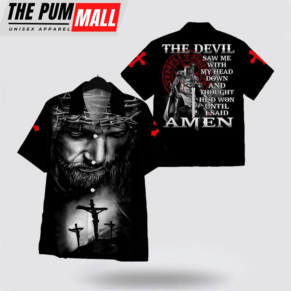 Jesus Hawaiian Shirt, Christian Shirts, The Devil Saw Me With My Head Down Hawaiian Shirt, Religion Hawaiian Shirt
