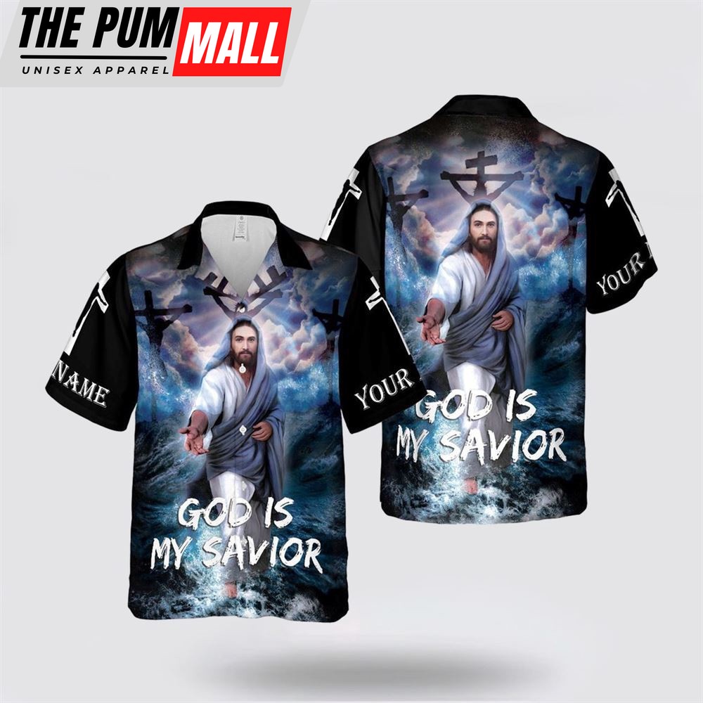 Jesus Hawaiian Shirt, God Is My Savior Hawaiian Shirt, Religion Hawaiian Shirt