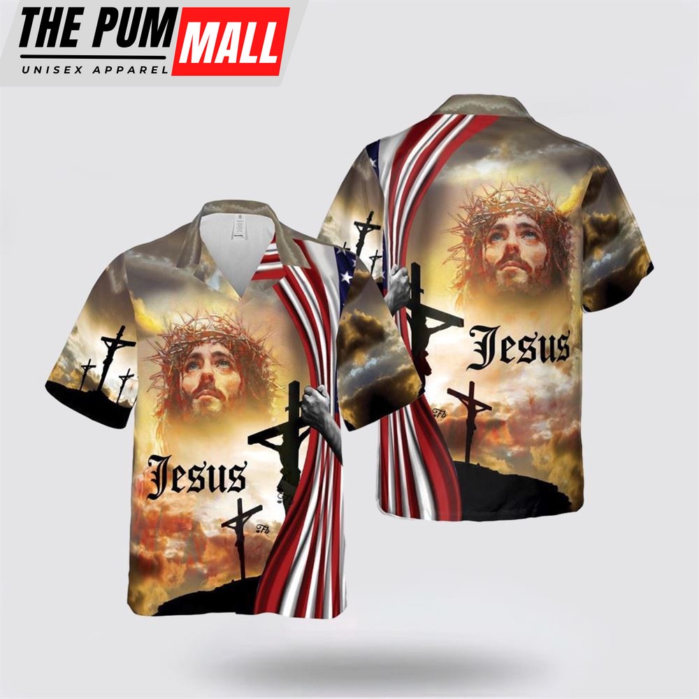 Jesus Hawaiian Shirt, Jesus Cross Hawaiian Shirt, Religion Hawaiian Shirt