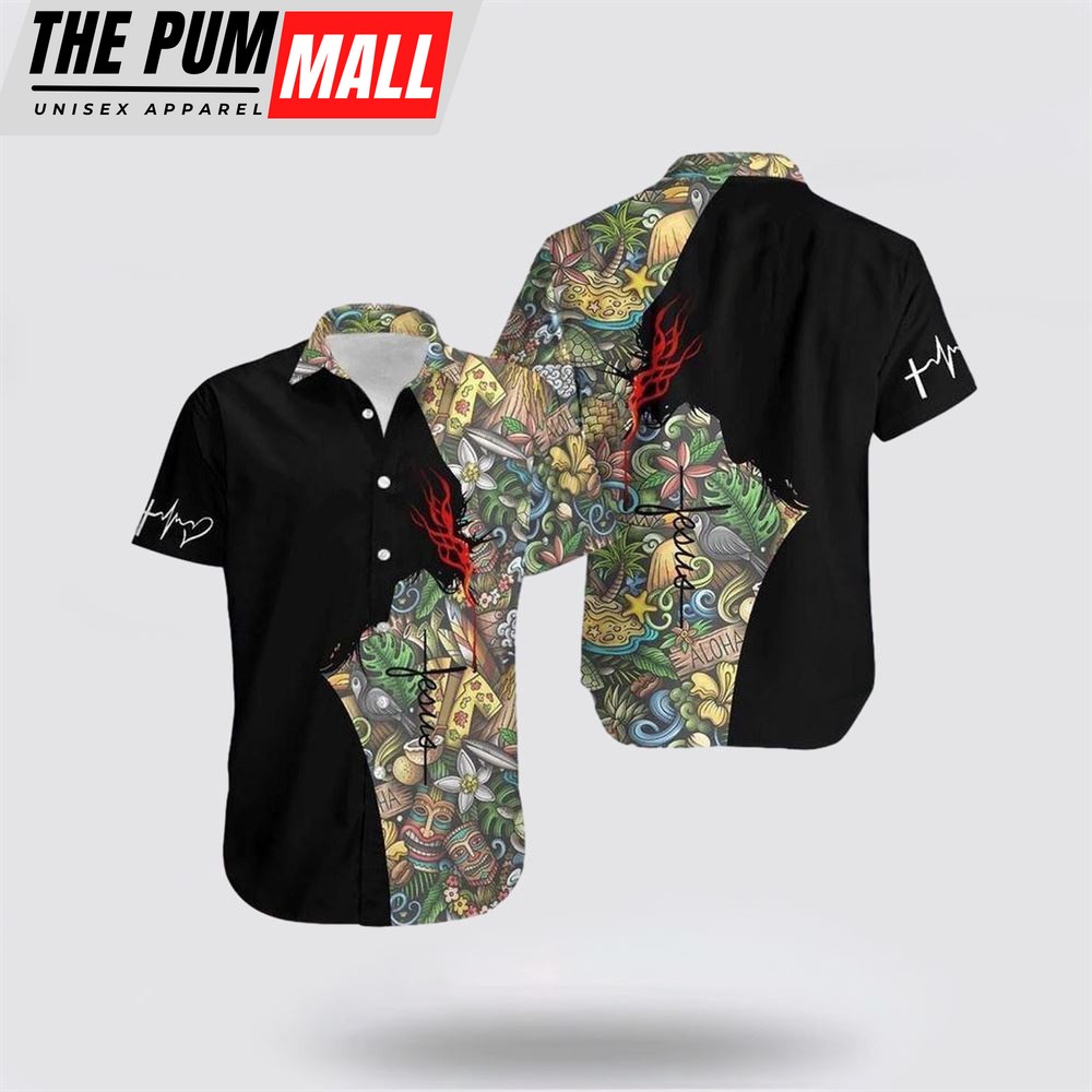 Jesus Hawaiian Shirt, Jesus Hawaiian Shirt mix Flowers Hawaiian Shirt, Religion Hawaiian Shirt
