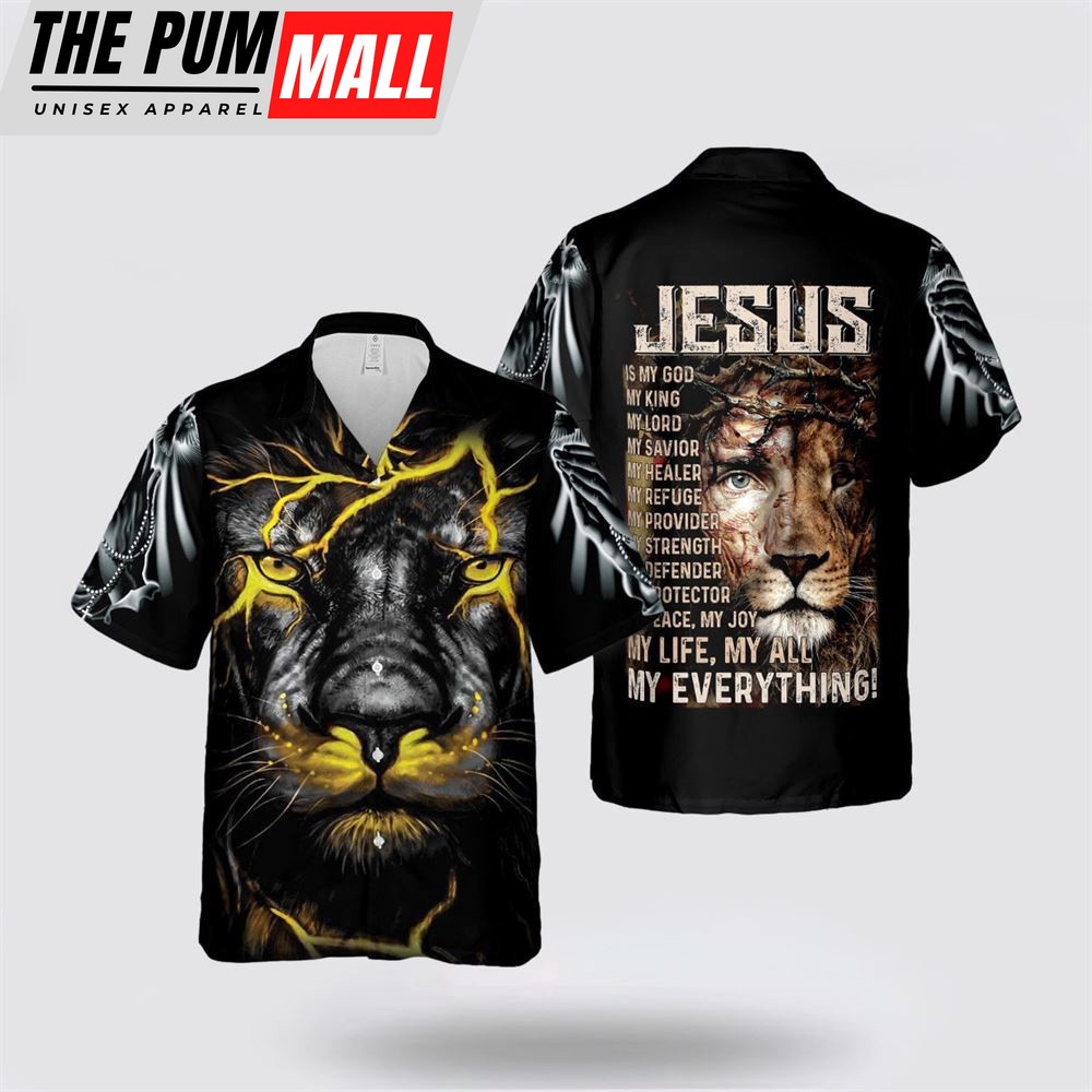 Jesus Hawaiian Shirt, Jesus Is My God My Everything Hawaiian Shirt, Religion Hawaiian Shirt