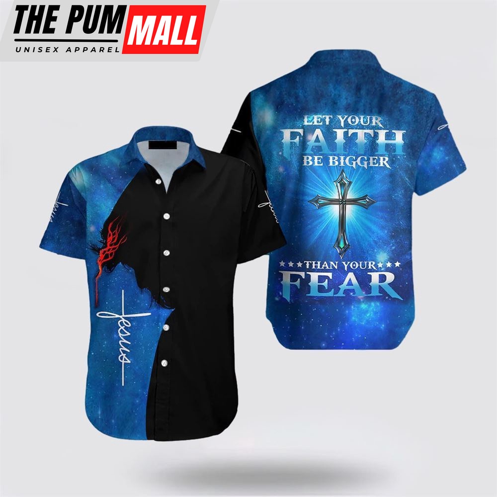 Jesus Hawaiian Shirt, Jesus Let Your Faith Hawaiian Shirt, Religion Hawaiian Shirt
