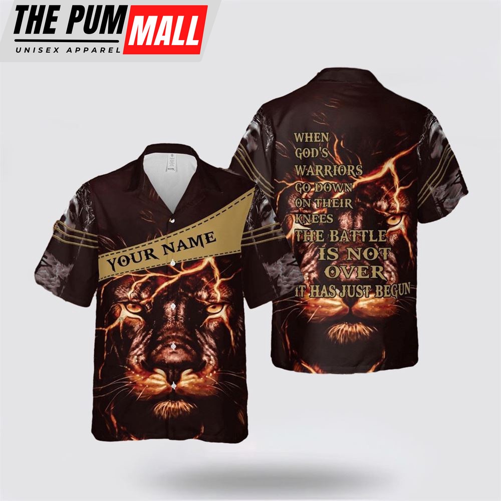 Jesus Hawaiian Shirt, Jesus Lion Face Custom Name Hawaiian Shirt, Religion Hawaiian Shirt