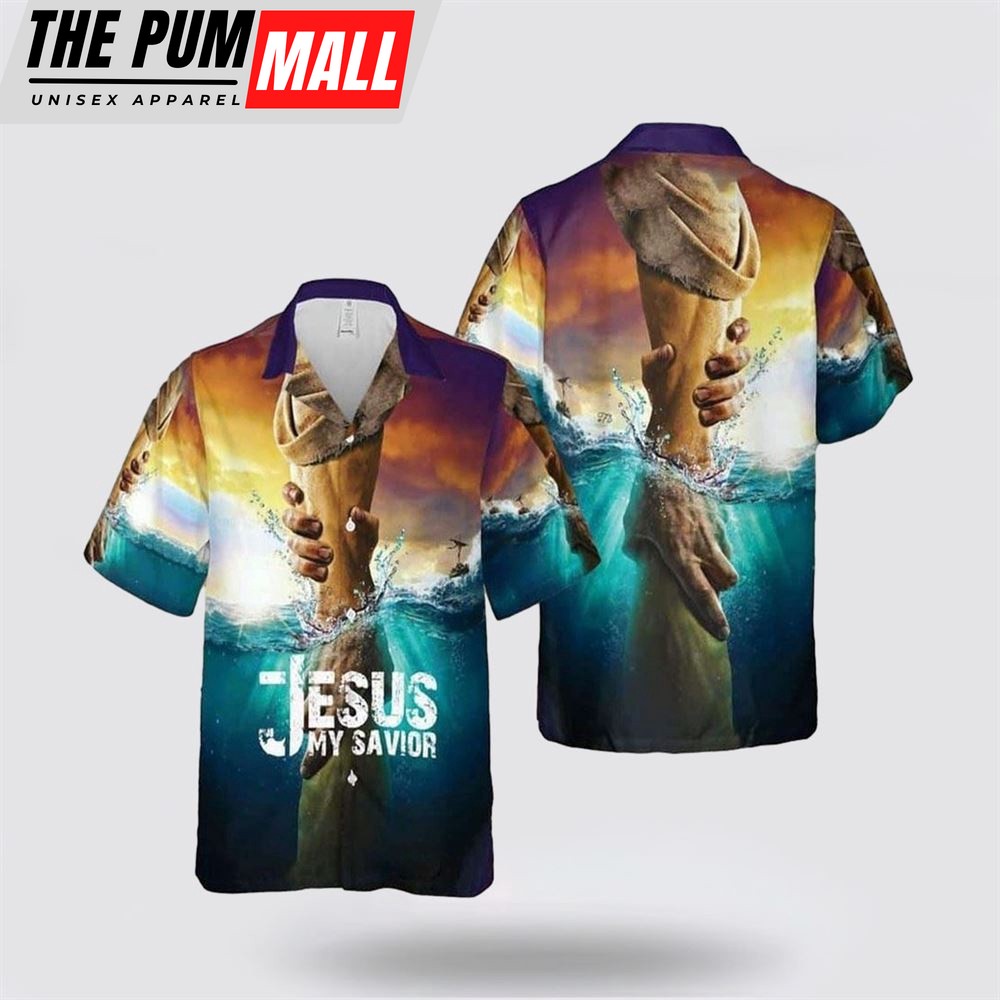 Jesus Hawaiian Shirt, Jesus Water Take My Hand Jesus Is My Savior Religious Christian Hawaiian Shirt, Religion Hawaiian Shirt