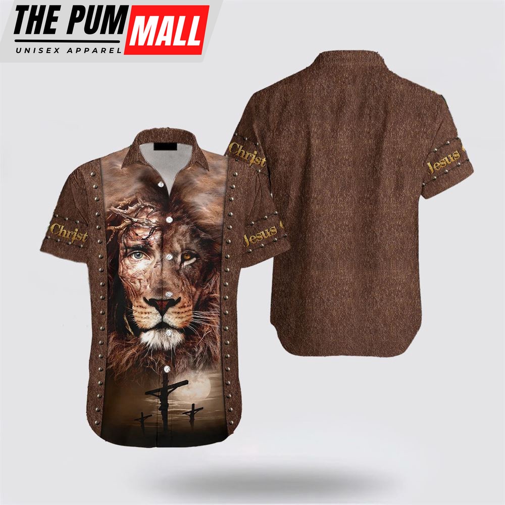 Jesus Hawaiian Shirt, Lion Jesus Hawaiian Shirt, Religion Hawaiian Shirt
