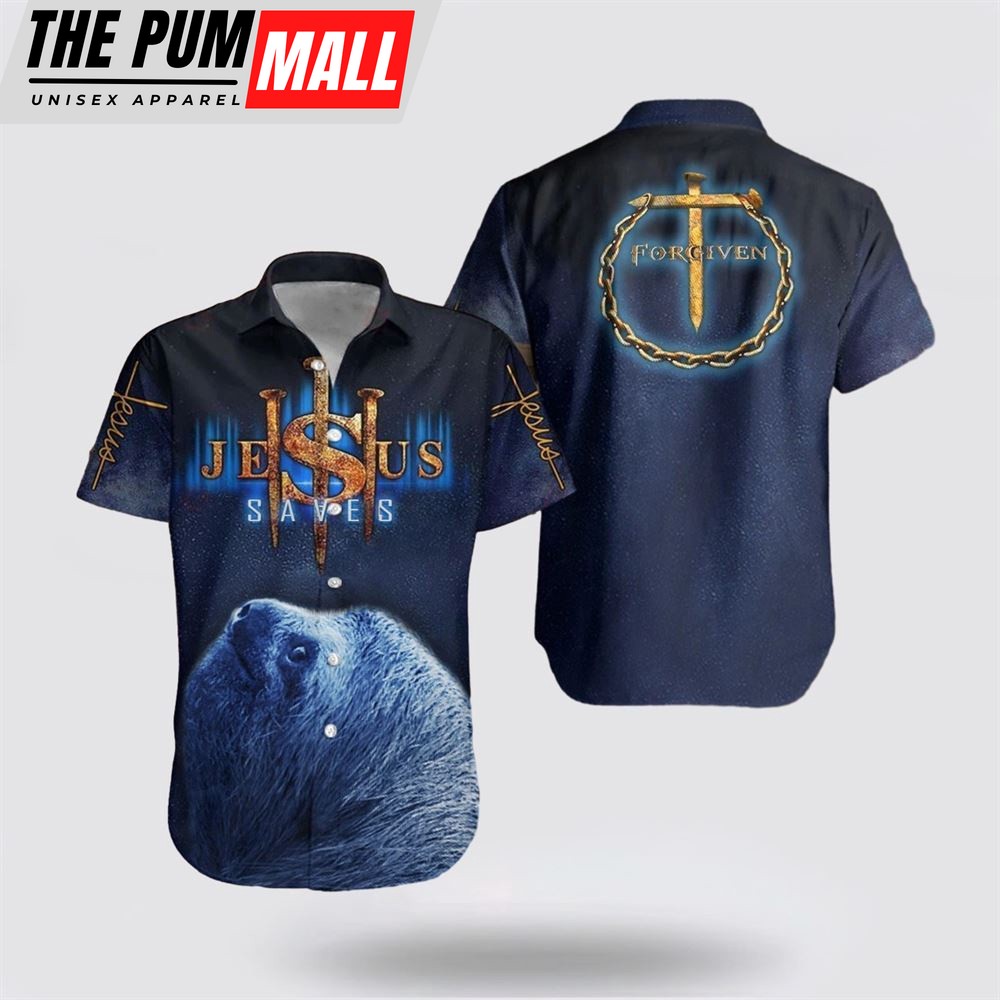 Jesus Hawaiian Shirt, Sloth Jesus Save Hawaiian Shirt, Religion Hawaiian Shirt