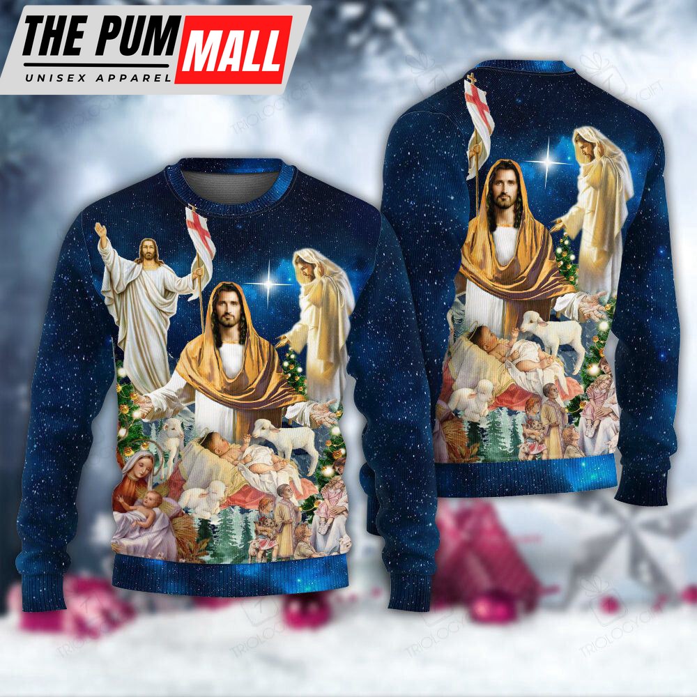 Jesus Miracle Night Ugly Christmas Sweaters, Xmas Sweaters For Men And Women