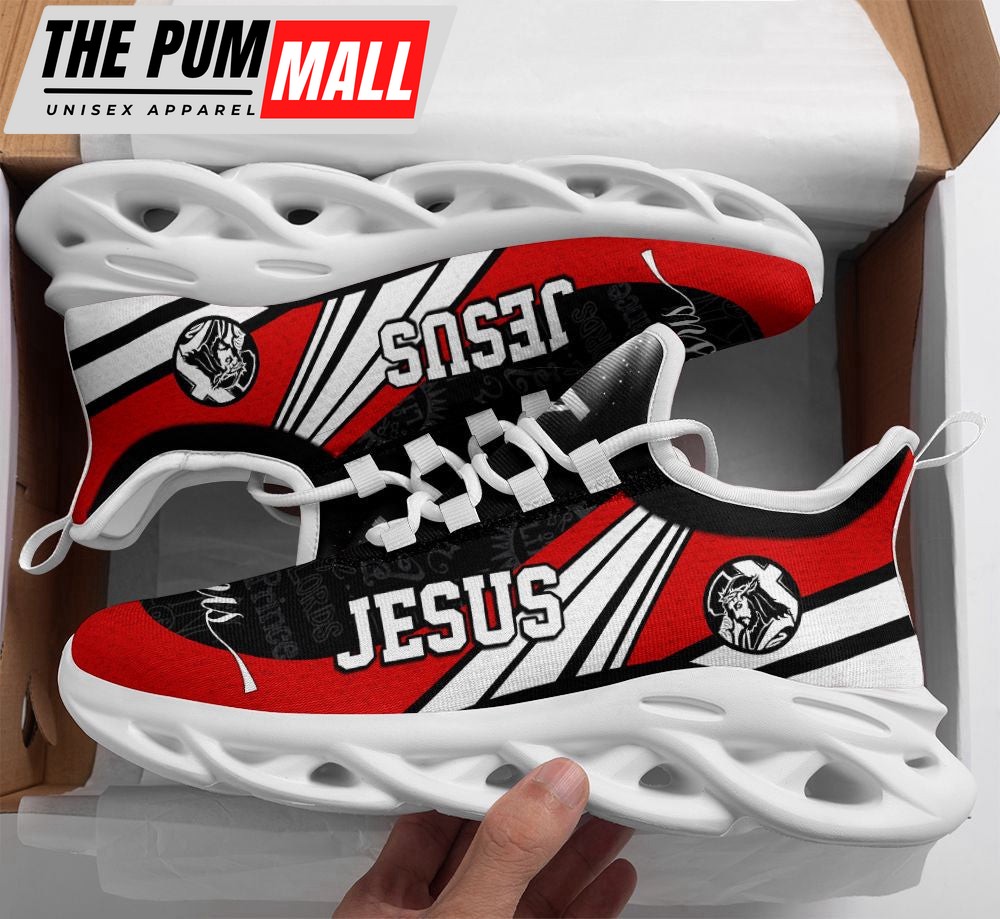 Jesus Running Sneakers Black And Red Max Soul Shoes For Men And Women