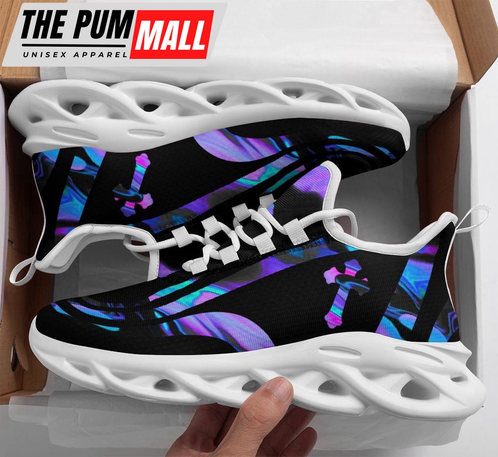 Jesus Running Sneakers Black Purple Max Soul Shoes For Men And Women