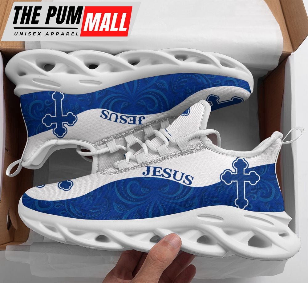 Jesus Running Sneakers Blue White Max Soul Shoes For Men And Women